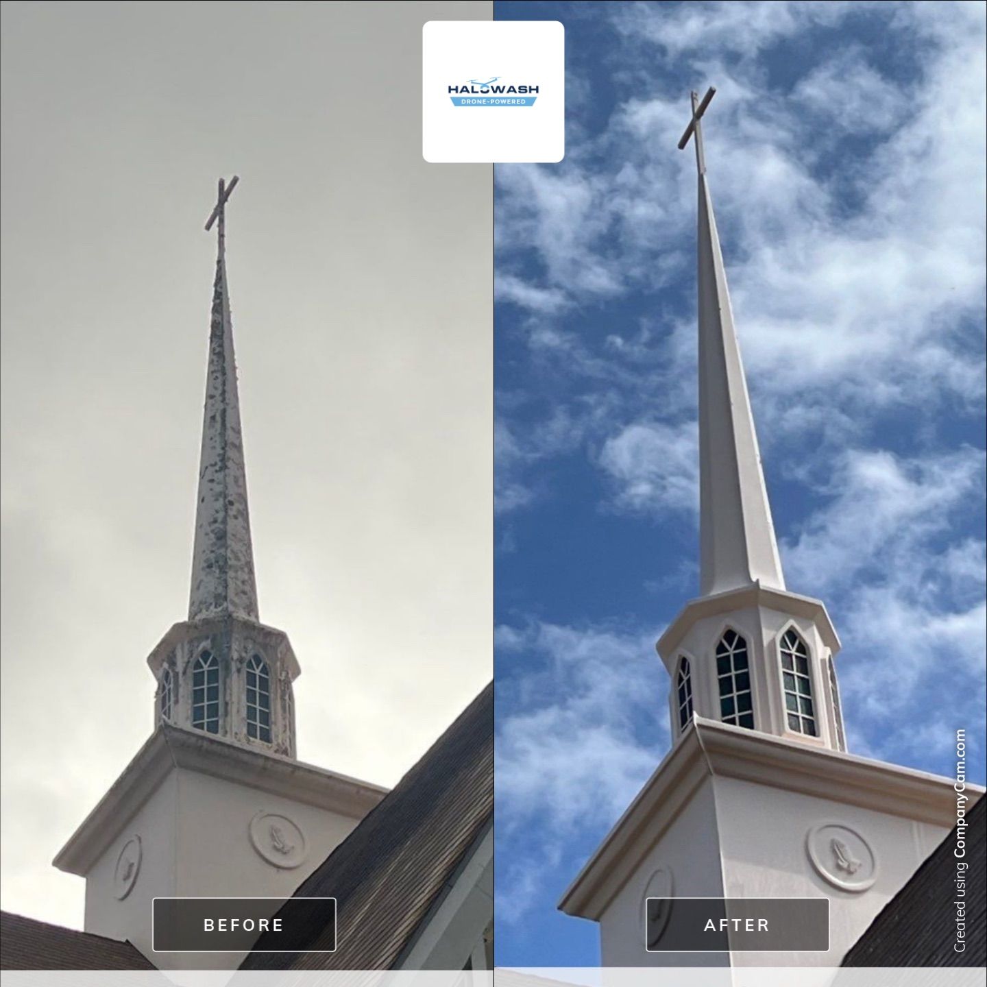 Drone Wash of Church Steeple on Dauphin Island Parkway Thumbnail