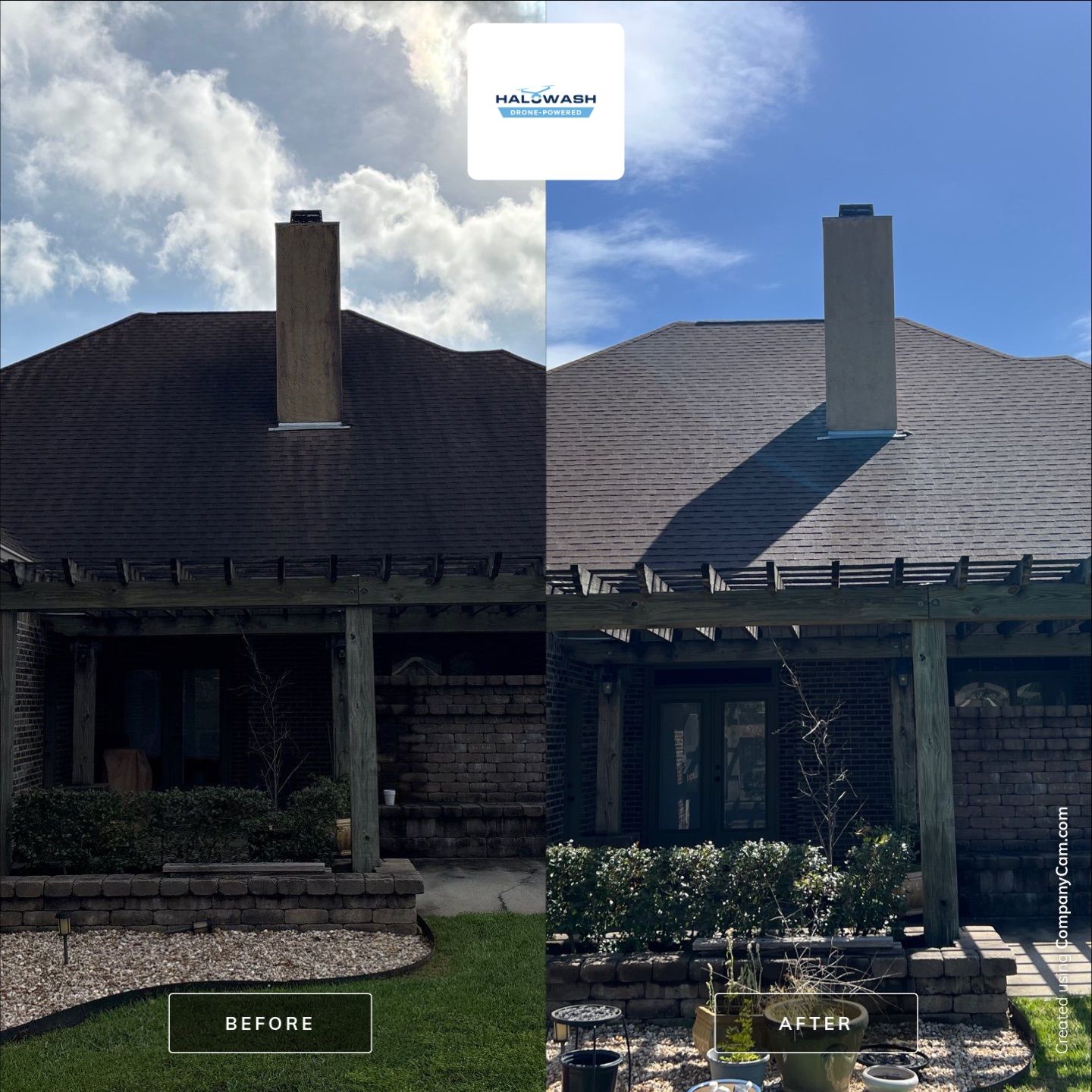 Softwash shingles and chimney in Semmes Alabama  Thumbnail